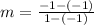 m = \frac{-1 - (-1)}{1 - (-1)}
