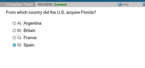 Which county did u.s acquire florida from