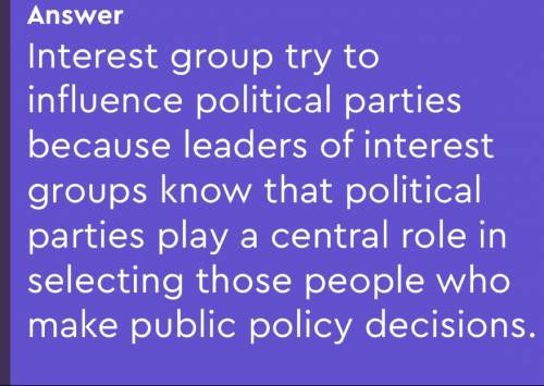 Political parties and interest groups:  how do they influence our political decisions?