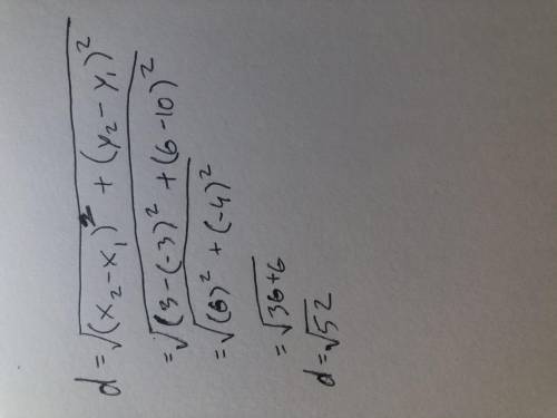 The coordinates of the point A are (3,−10) and the coordinates of point B are (3,−6). What is the di