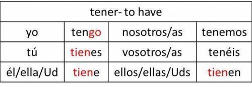 Complete each sentence below with the correct form of tener.  nosotros  una casa com tres cuartos. t