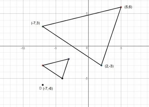 Graph the image of this figure after a dilation with a scale factor of 3 centered at (−7, −6) .