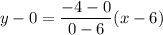 y-0=\dfrac{-4-0}{0-6}(x-6)