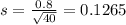 s = \frac{0.8}{\sqrt{40}} = 0.1265