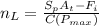 n_{L} =  \frac{S_{p}A_{t}-F_{i}   }{C(P_{max} )}