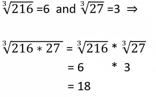 Which expression is equivalent to cube root of 216x27