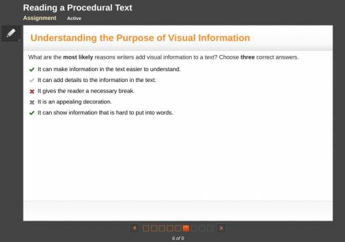 What are the most likely reasons writers add visual information to a text? Choose three correct answ