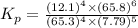 K_p=\frac{(12.1)^4\times (65.8)^6}{(65.3)^4\times (7.79)^5}