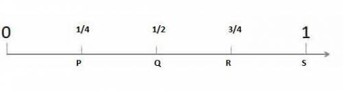 Four points are labeled on the number line. P. Q. R. S. Which point represents the value of the abso