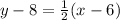 y-8 = \frac{1}{2} (x-6)