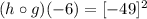 (h\circ g)(-6)=[-49]^2