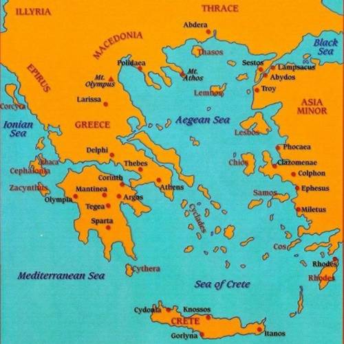 Can someone please help me fill out this map of Ancient Greece. I need to know where al of the optio