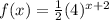 f(x) = \frac{1}{2}(4)^{x+2}