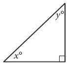 In the triangle below, the sine of xº is 0.6. What is the sine of y