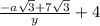 \frac{-a\sqrt{3}+7\sqrt{3} }{y} +4