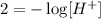 2=-\log [H^+]\\