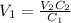 V_1=\frac{V_2 C_2}{C_1}\\\\