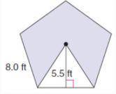 PLEAEE NEED HELP!!

Find the area of the shaded region in the regular polygon with AB = 5.5 ft.