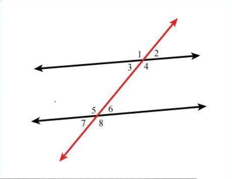The sketch shows two parallel lines cut by a transversal. Which pair of angles are alternate interio
