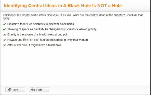 Think back to Chapter 8 of A Black Hole Is NOT a Hole. What are the central ideas of the chapter? Ch