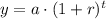 y = a \cdot (1 + r)^t
