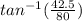 tan^{-1}(\frac{42.5}{80})