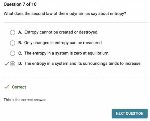What does the second law of thermodynamics say about entropy