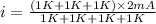 i=\frac{(1K+1K+1K)\times 2mA}{1K+1K+1K+1K}