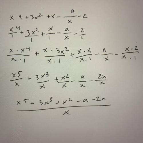 X⁴ + 3x² + x − a / x − 2