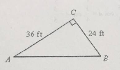 Find the values of the sine, cosine, and tangent for ZA C A 36ft B 
24ft