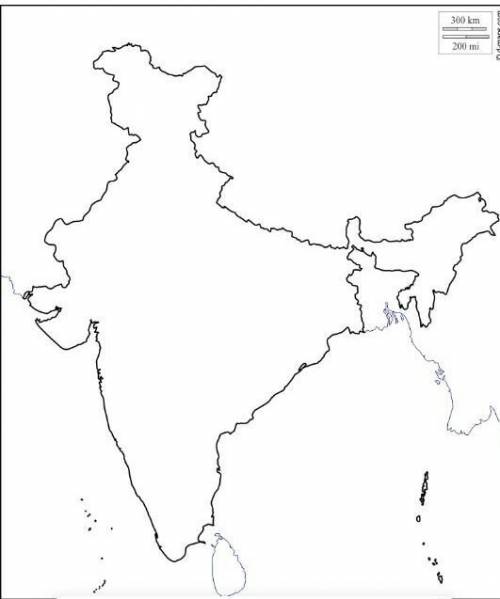 Draw a outline map of India​