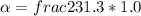 \alpha=frac{23 }{1.3*1.0}