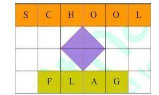 A school in Delhi has its own flag, which is rectangular and divided into 4 rows and 6 columns. The