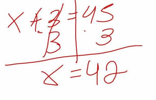 Which number belongs to the solution set of the equation?

x + 3 = 45
A. 15
B. 48
C. 43
D. 42