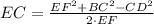 EC = \frac{EF^{2}+BC^{2}-CD^{2}}{2\cdot EF}