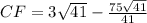 CF = 3\sqrt{41}-\frac{75\sqrt{41}}{41}