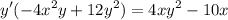 \displaystyle y'(-4x^2y + 12y^2) = 4xy^2 - 10x