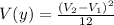 V(y) = \frac{(V_2-V_1)^2}{12}