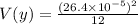 V(y) = \frac{(26.4 \times 10^{-5})^2}{12}