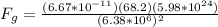 F_g=\frac{(6.67*10^{-11})(68.2)(5.98*10^{24})}{(6.38*10^6)^2}