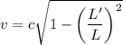 v = c\sqrt{1 - \left(\dfrac{L'}{L}\right)^2}