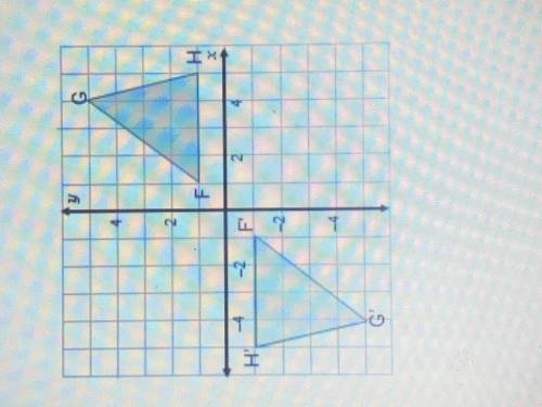 The rule T 5,-0.5 R 0,180^ (x,y) is applied to triangle FGH to produce triangle F“G“H“. What are the