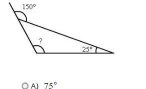 PLEASE HELP The triangle shown has an interior angle with a measure that is 25° and an exteri