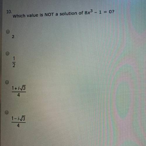 Which value is NOT a solution of 8x3 - 1 = 0?