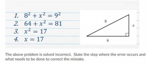 The above problem is solved incorrect. State the step where the error occurs and what needs to be do