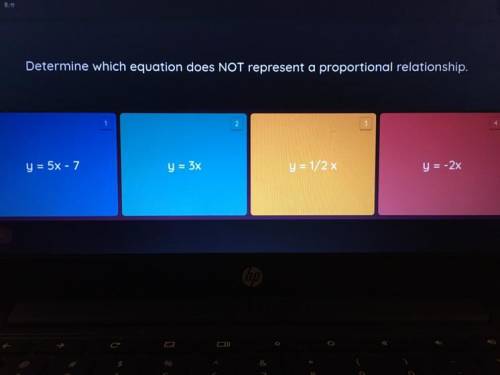 Which equation does not represent a proportional relationship?