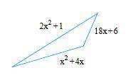 Write the perimeter of the triangle as a simplified polynomial. Then factor the polynomial. The peri