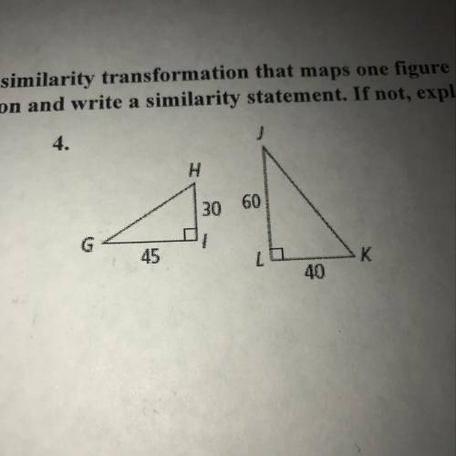 For each pair of figures, determine if there is a similarity transformation that maps one figure ont