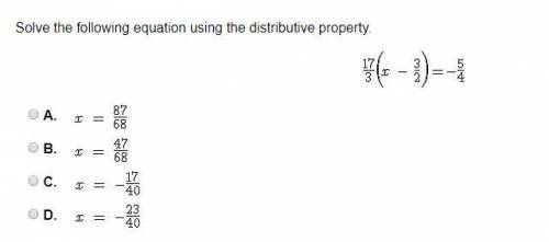 Solve the following equation using the distributive property.