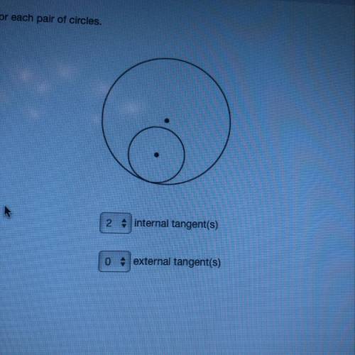 Tell how many common internal tangents and how many common external tangents there are for each pair